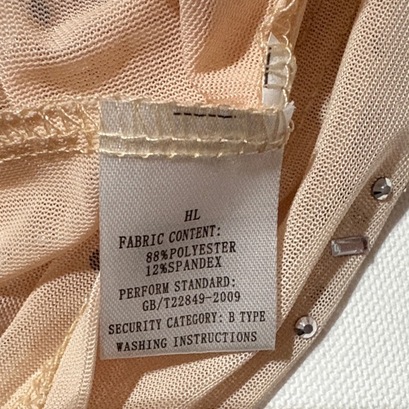 Glamorous Backless Nude Dress with Embellishments - Picture 2 of 5